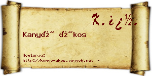 Kanyó Ákos névjegykártya
