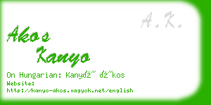 akos kanyo business card